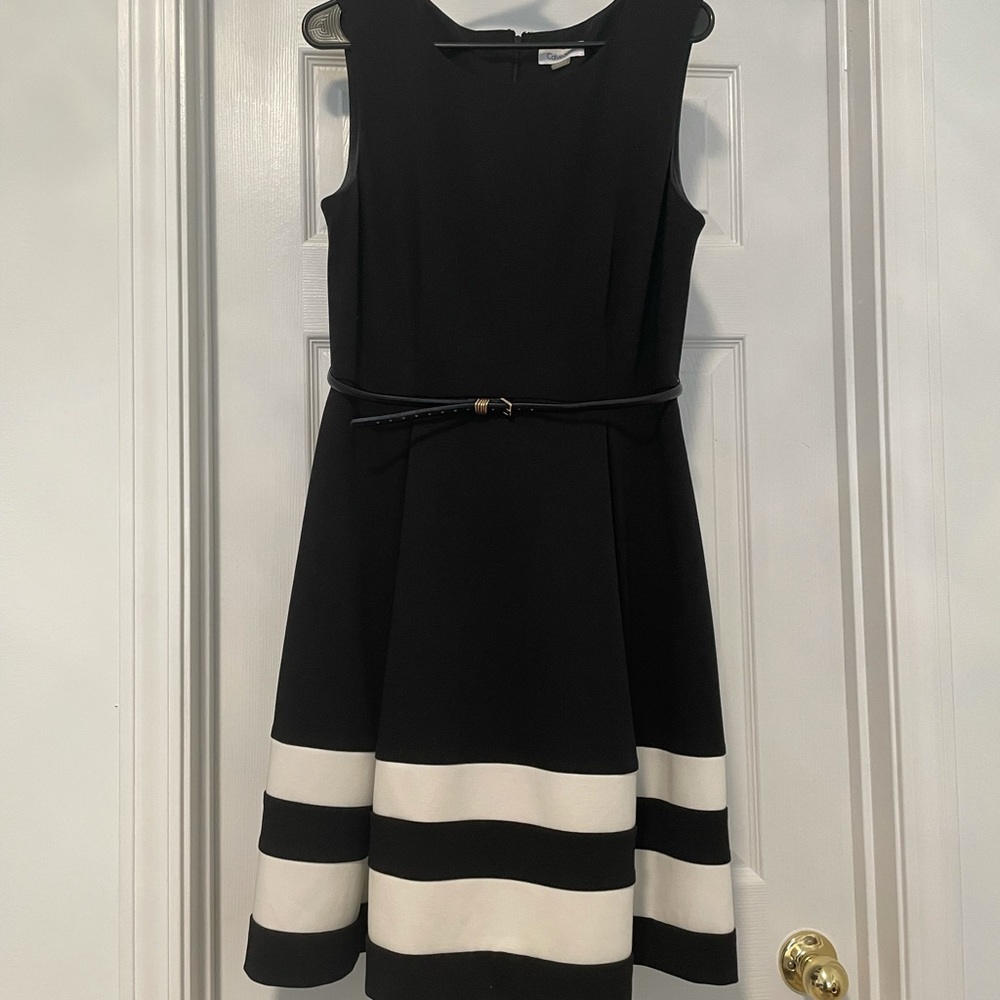 Size 12 black and white Calvin Klein dress